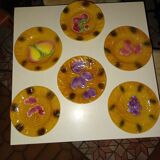 Six slurry dessert plates