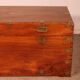 19th-century camphor wood marine chest with double locks and tray in