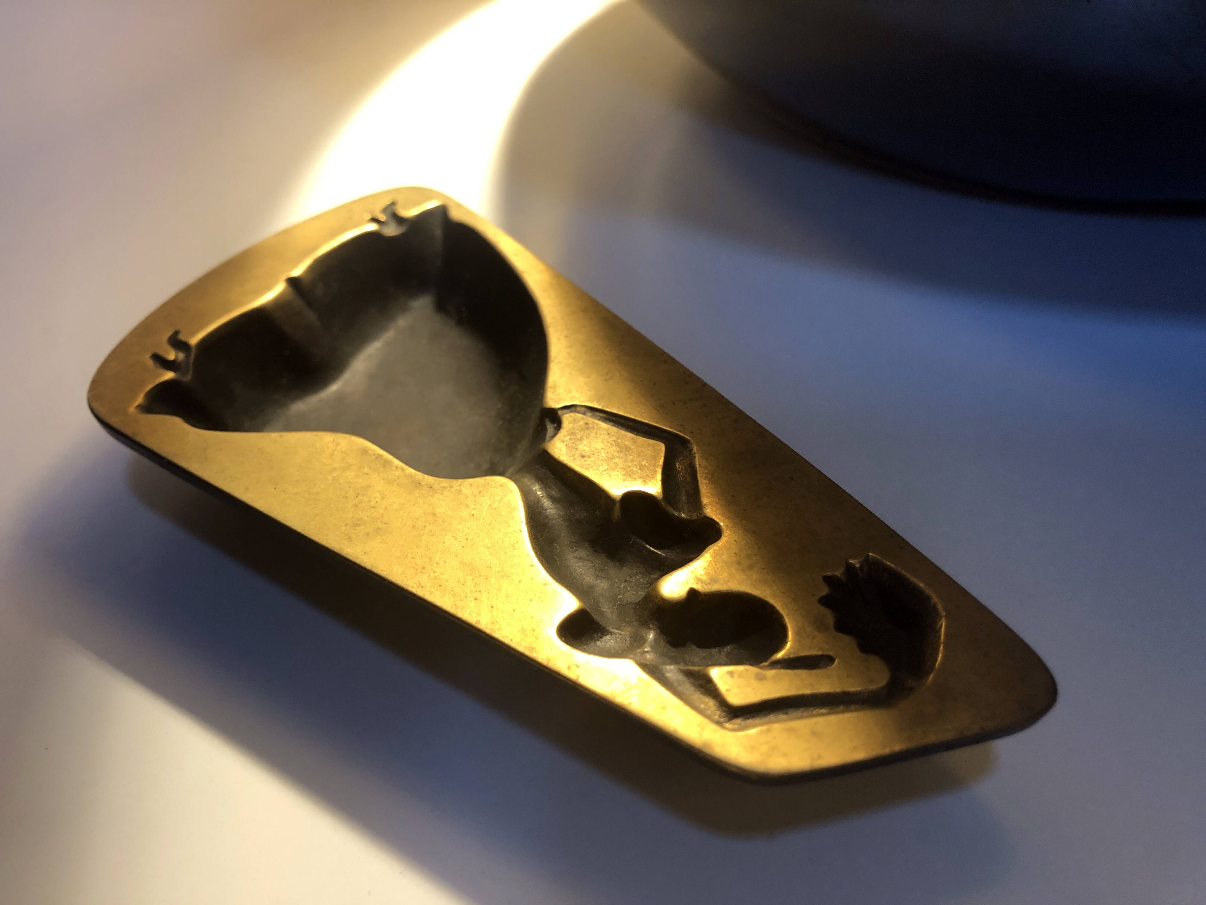 Vintage ashtray • gitanes • solid copper • max ponty • 1950-1960