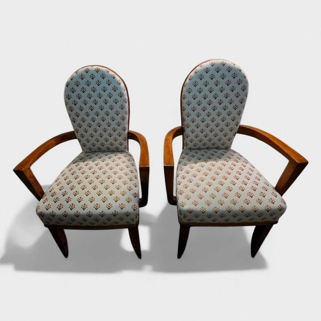 Paire de fauteuils "Bridge" Art Déco – Circa 1940