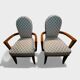 Paire de fauteuils "Bridge" Art Déco – Circa 1940