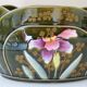 Planter, art nouveau, iris, enameled ceramic, signed Gustave De Bruyn, Fives-Lille