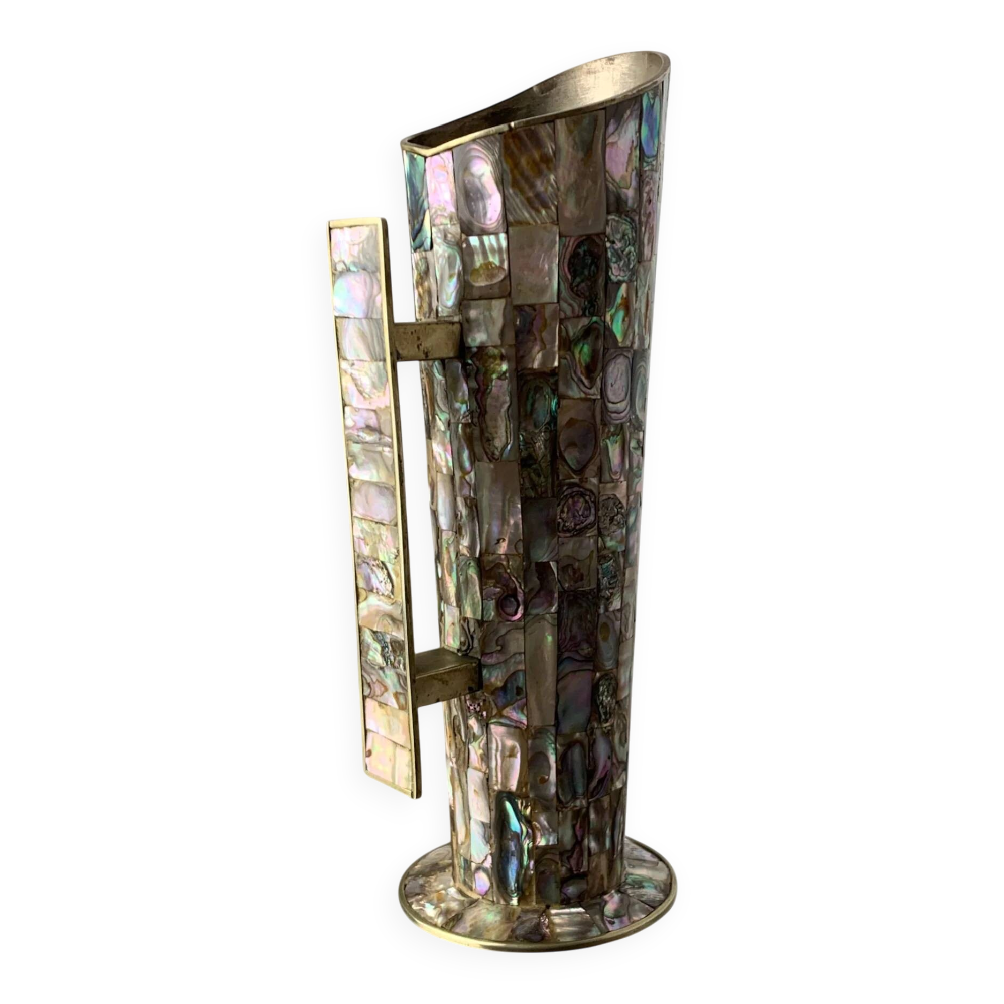 Abalone shell & alpaca pitcher, Mexico, 1970s