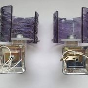 Paire d'appliques murales violet années 70