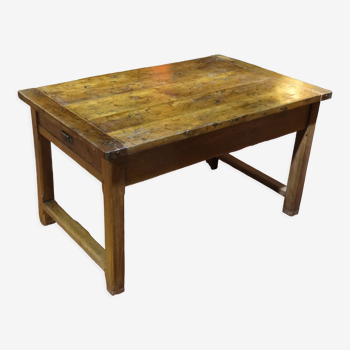 Nineteenth century farmhouse table in natural oak wood 140 x 90 cm