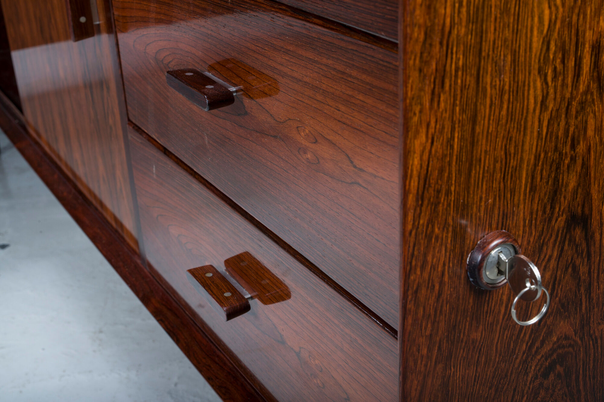 Executive Desk with Sideboard in Rosewood by Arne Vodder for Sibast Møbelfabrik, Denmark, 1950s