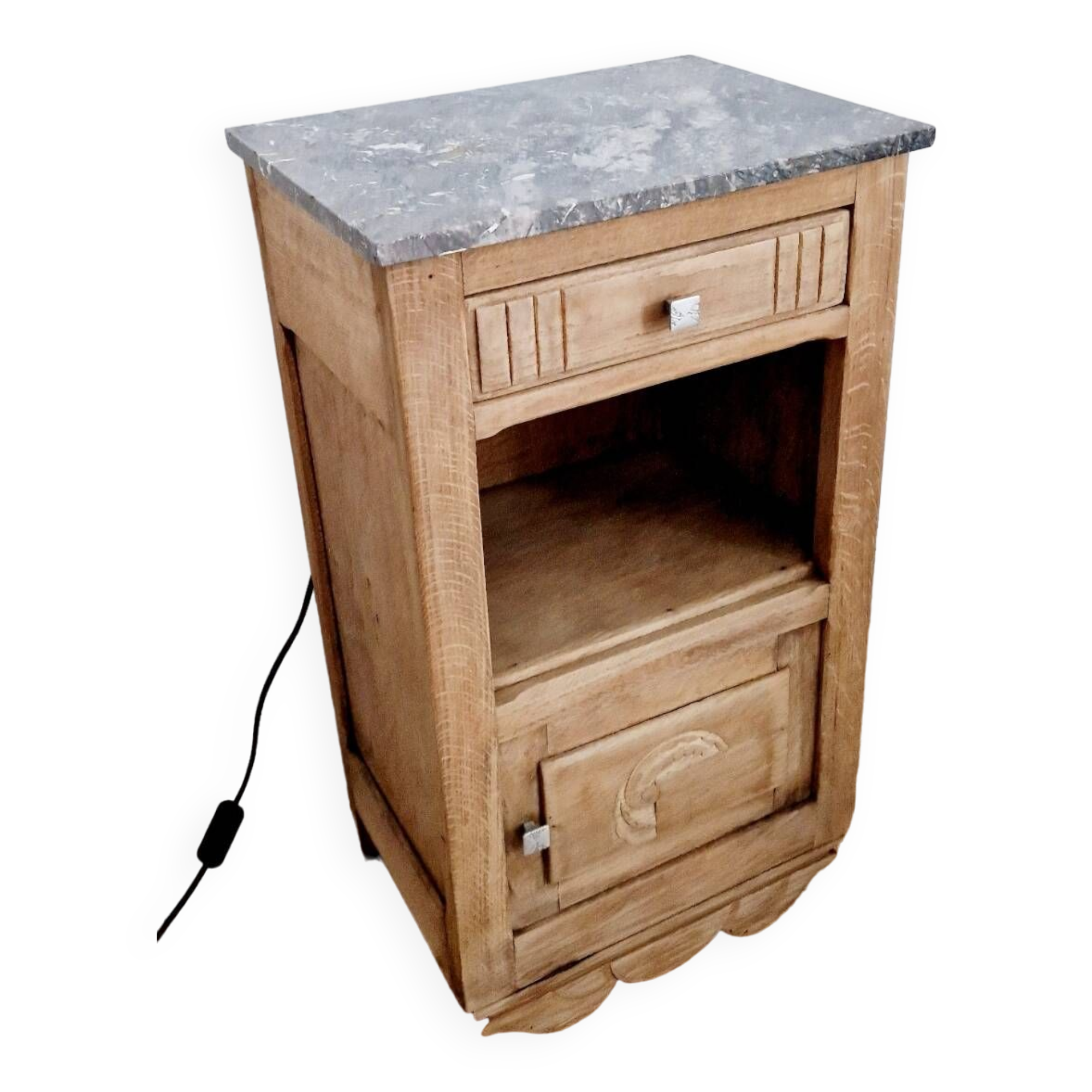 Art deco style oak bedside table from the 1920s