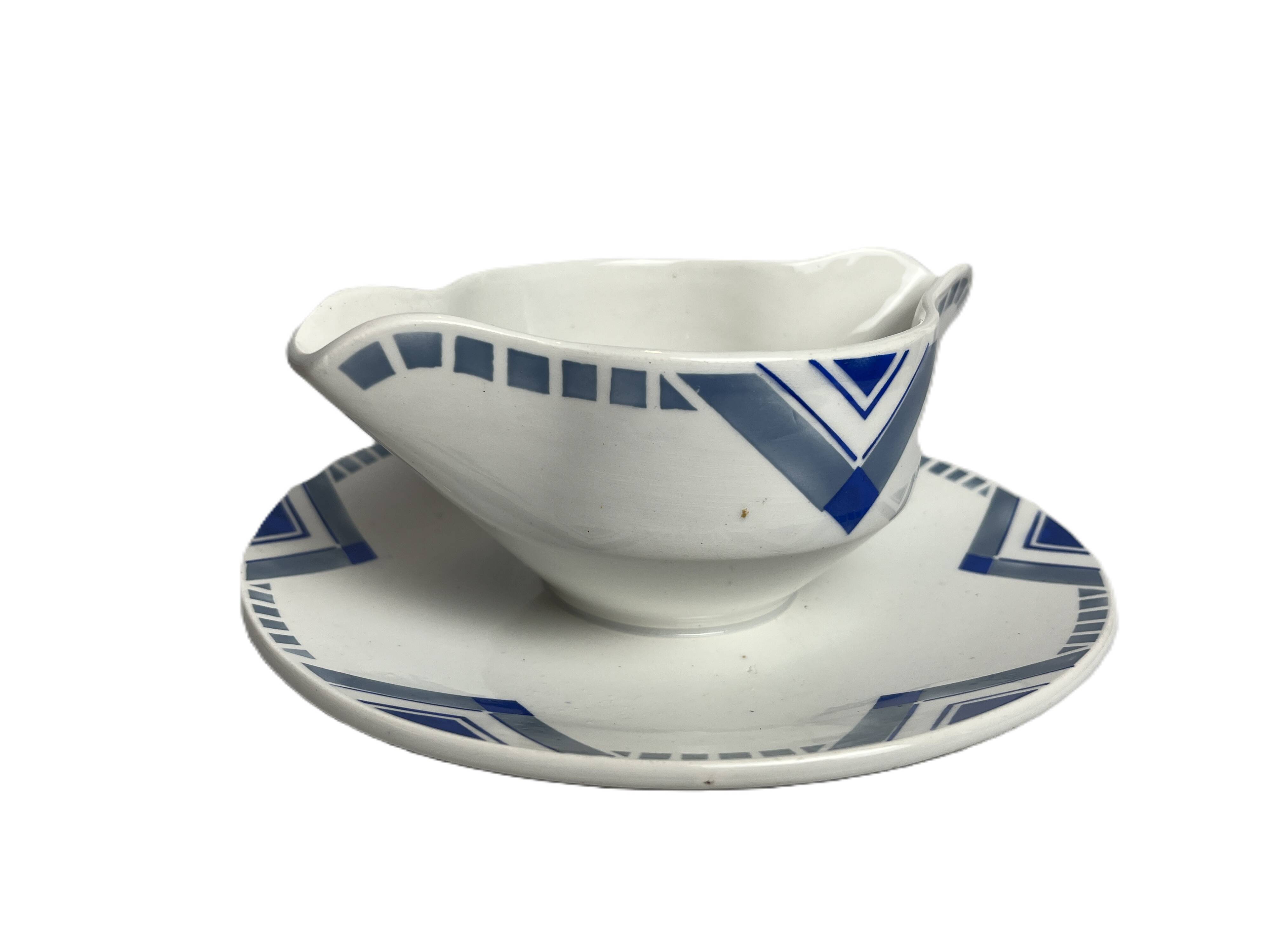 Art déco, saucière motifs géométriques Orchies vers 1930