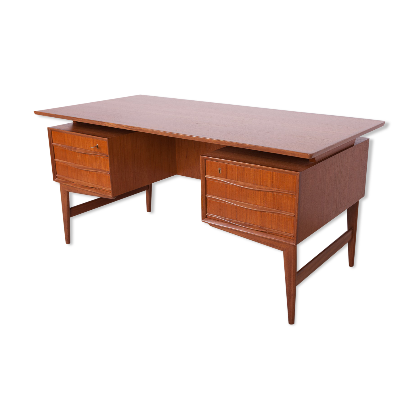 Mid-Century Freestanding Teak Desk, 1960s