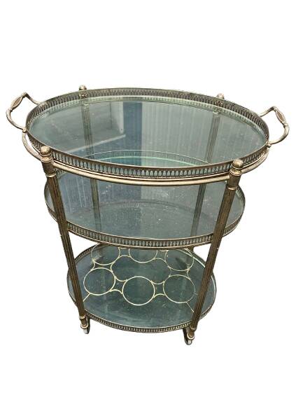 Metal and glass serving trolley