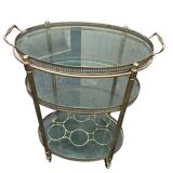 Metal and glass serving trolley