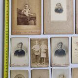 Set of 21 old photographic portraits from the end of the 19th century to the beginning of the 20th century