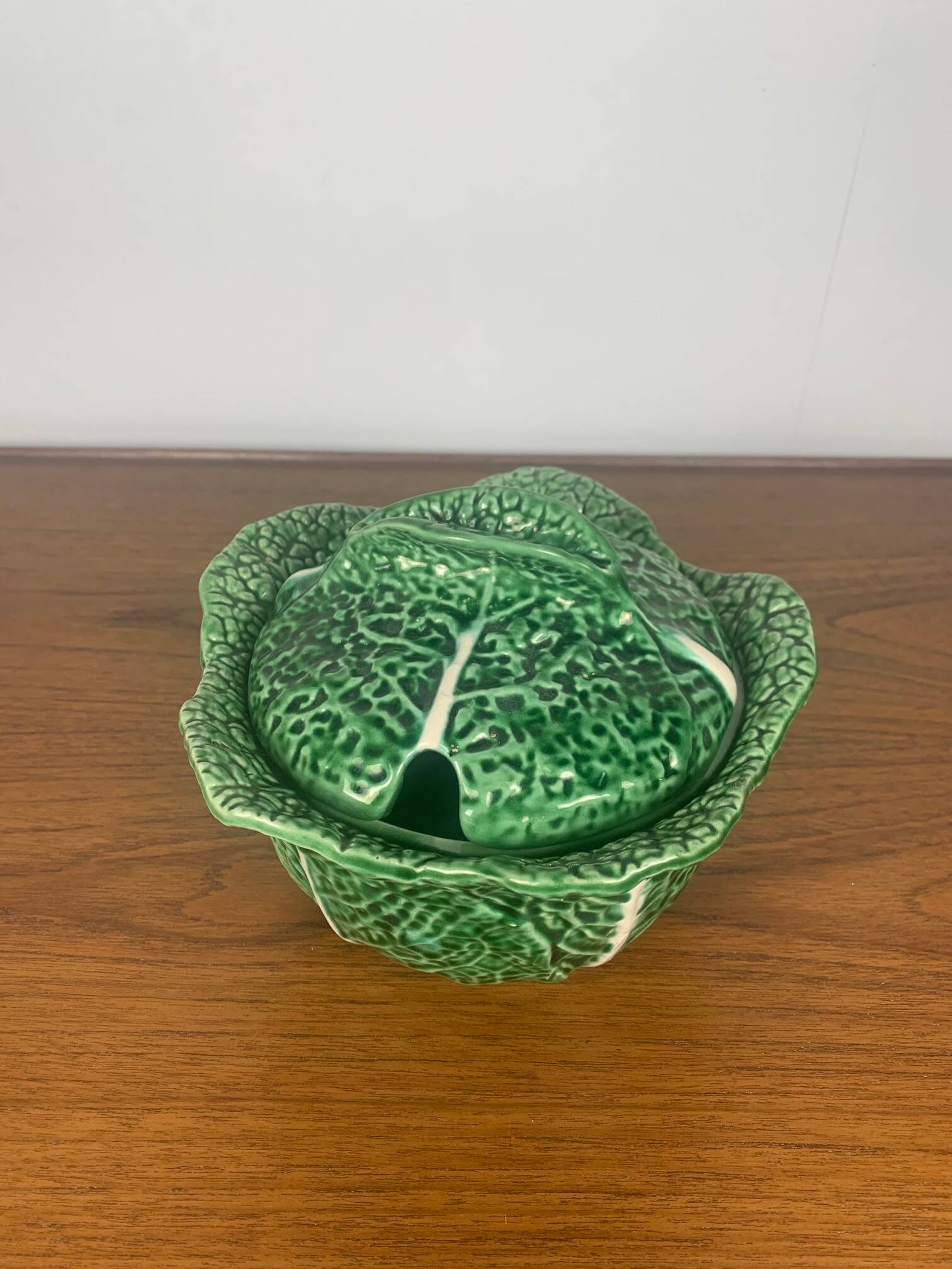 Green cabbage ceramic soup tureen, 1970/80