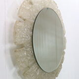 Egon hillebrand round acrylic illuminated mirror with lightening, 1970's germany