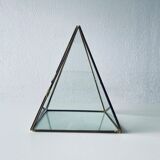 Brass and glass pyramid