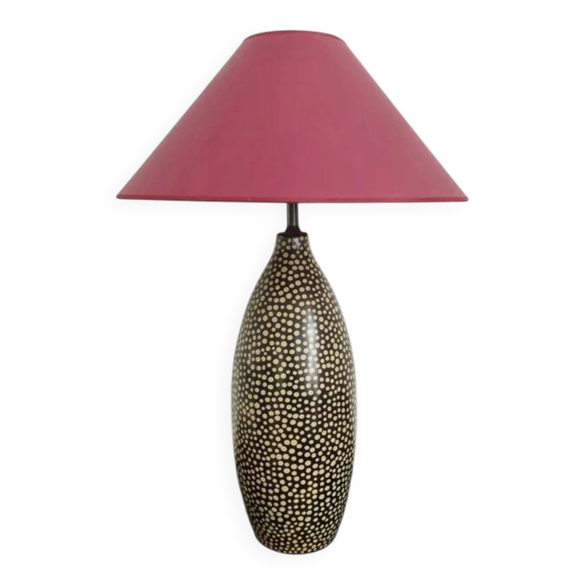 Chulucanas handcrafted ceramic table lamp, Peru, dated 2005