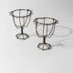 Lot of 2 antique wire candlesticks, 1850s.