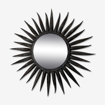 Mirror Sun 51x51cm black metal