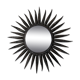 Mirror Sun 51x51cm black metal