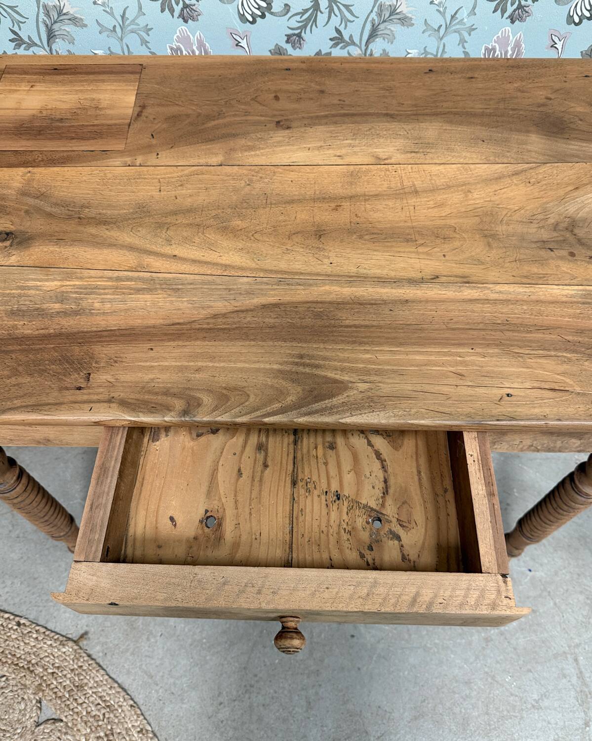 Antique table with turned legs (renovated)