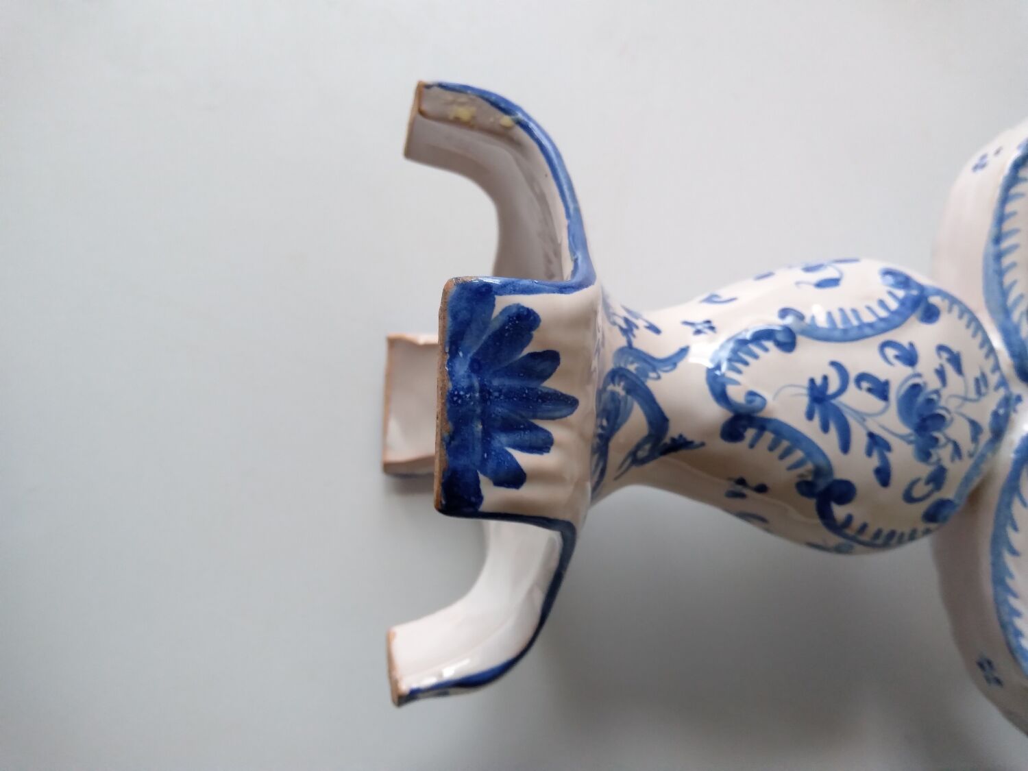 Ceramic chandelier hand-painted with signature