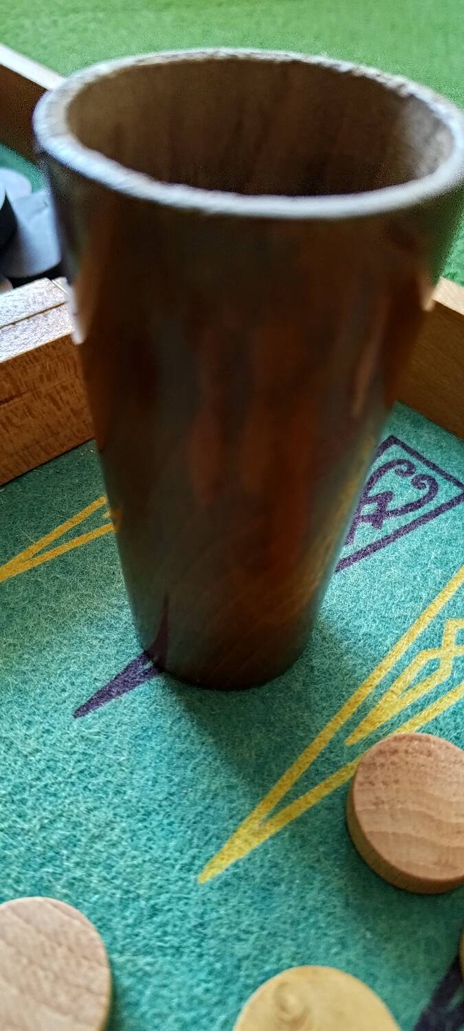 Vintage wooden checkers and backgammon set