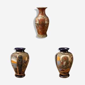 Ensemble de 3 vases peints à la main