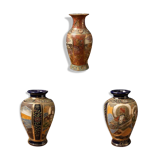 Set of 3 Handpainted Vases