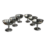 6 vintage stainless steel ice cream cups