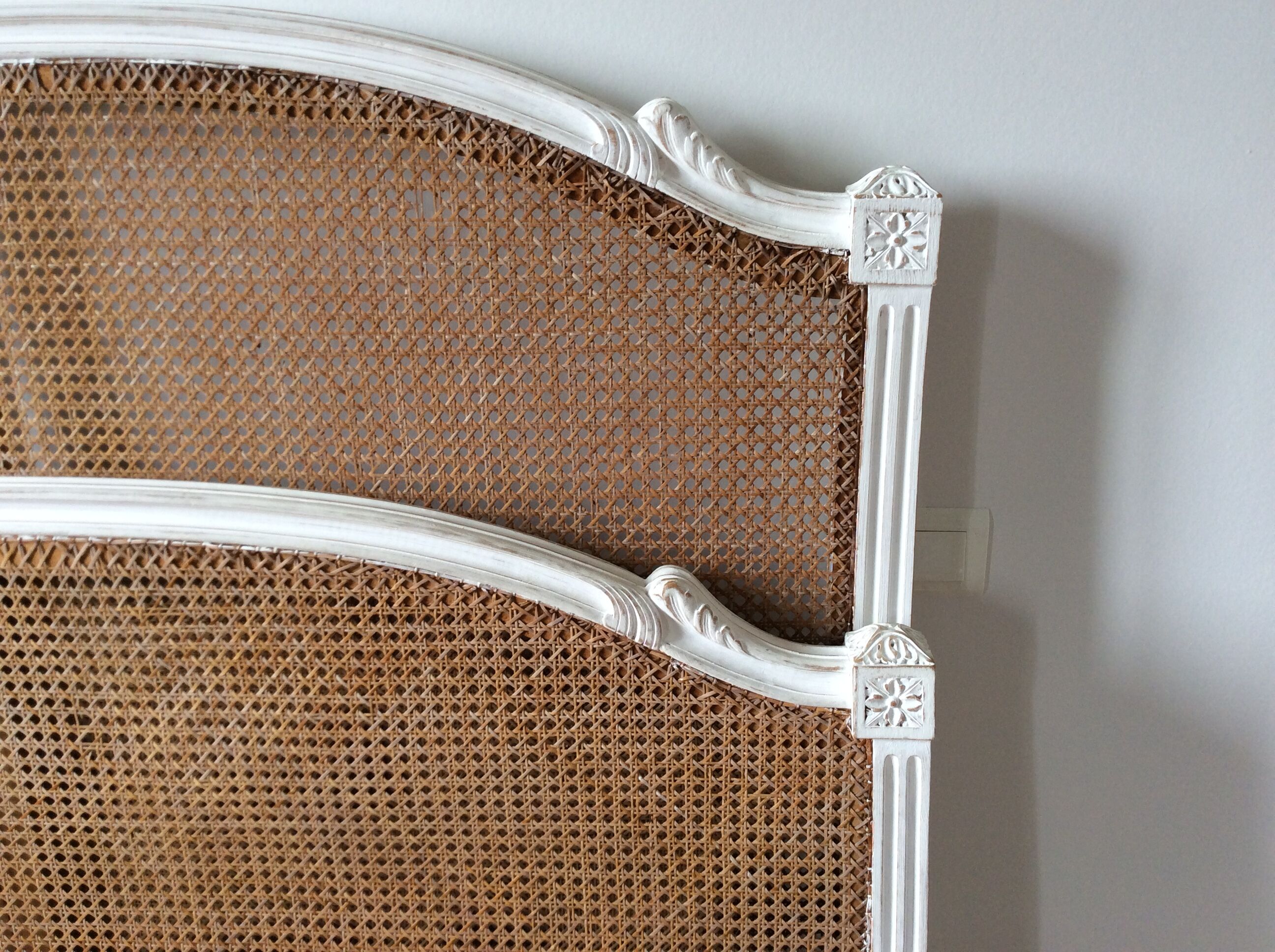 Louis XVI style antique bed double canage 2 people