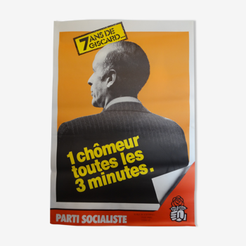 Affiche de campagne politique 97 x 87.5 cm