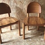 Pair of solid pine chairs by Rainer Daumiller, Germany 1960