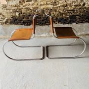 2 chairs MR10 by Ludwig Mies Van Der Rohe for Fasem, 1980