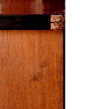 Wooden enfilade with fuchsia pink and black formica, 1950s, 130x50x100cm