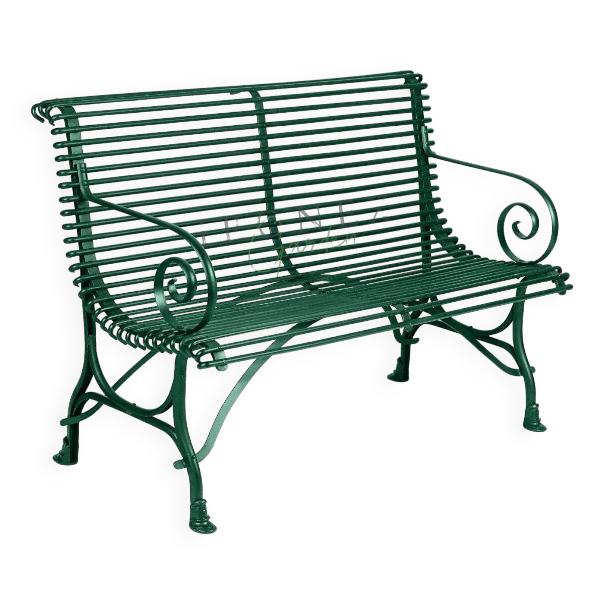 Handcrafted wrought iron bench – Arras style, 2 seats