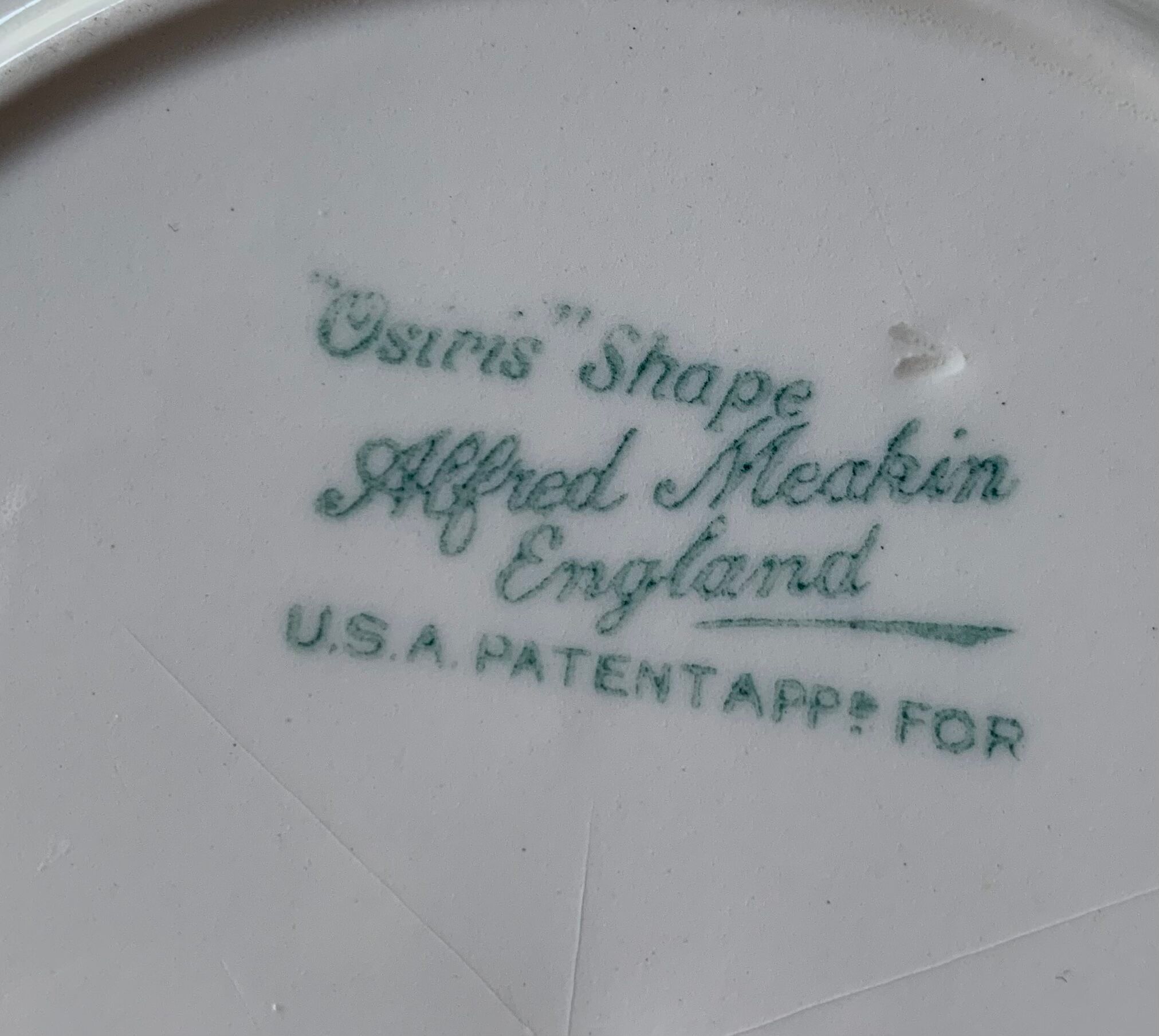 Alfred Meakin Plate , Osiris shape , Alfred Meakin