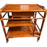 Rattan serving trolley