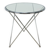 Chrome tripod side table by Angel Cerda