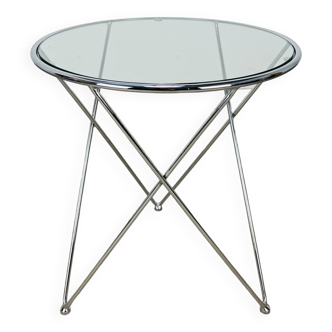 Chrome tripod side table by Angel Cerda