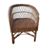 Children's basket chair in vintage braided wicker