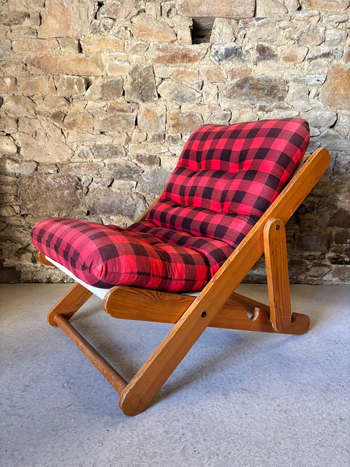 Vintage IKEA pine lounge chair from 1974