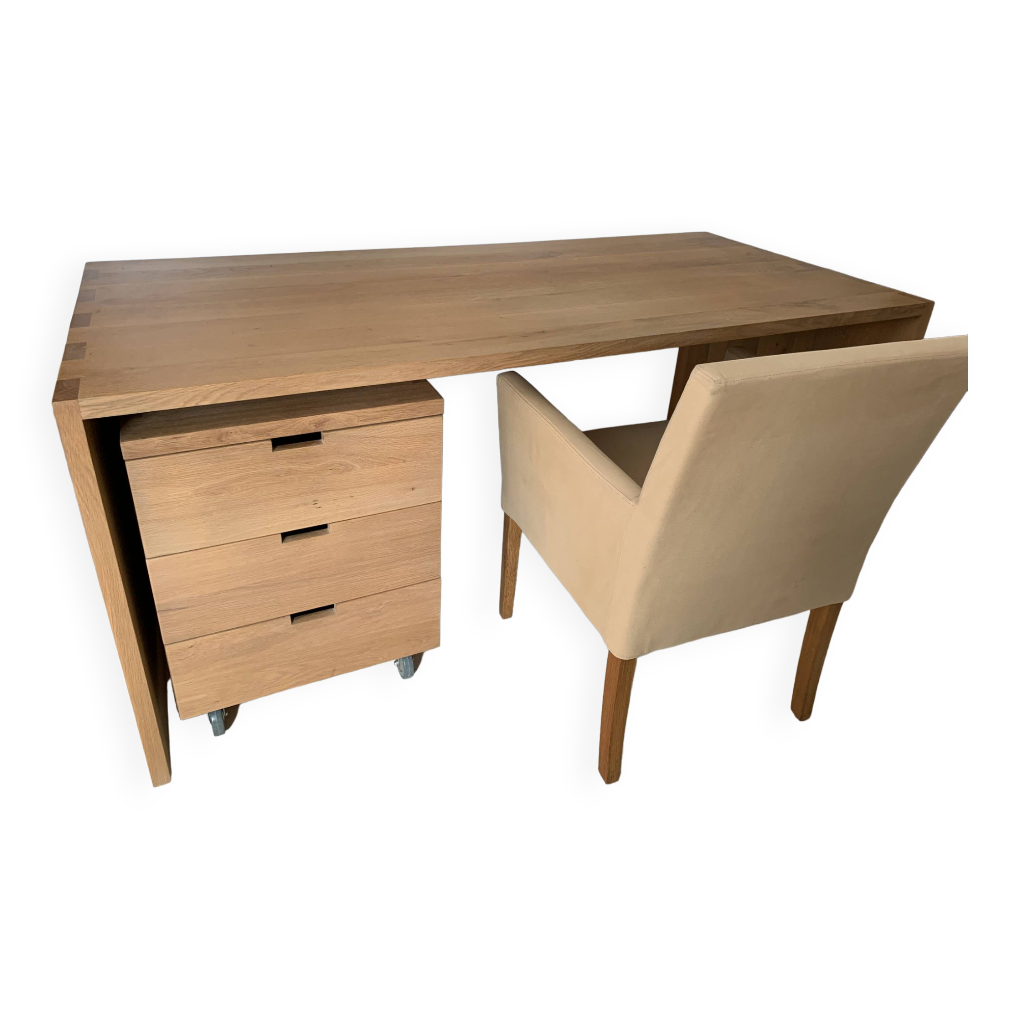 Contemporary solid oak desk
