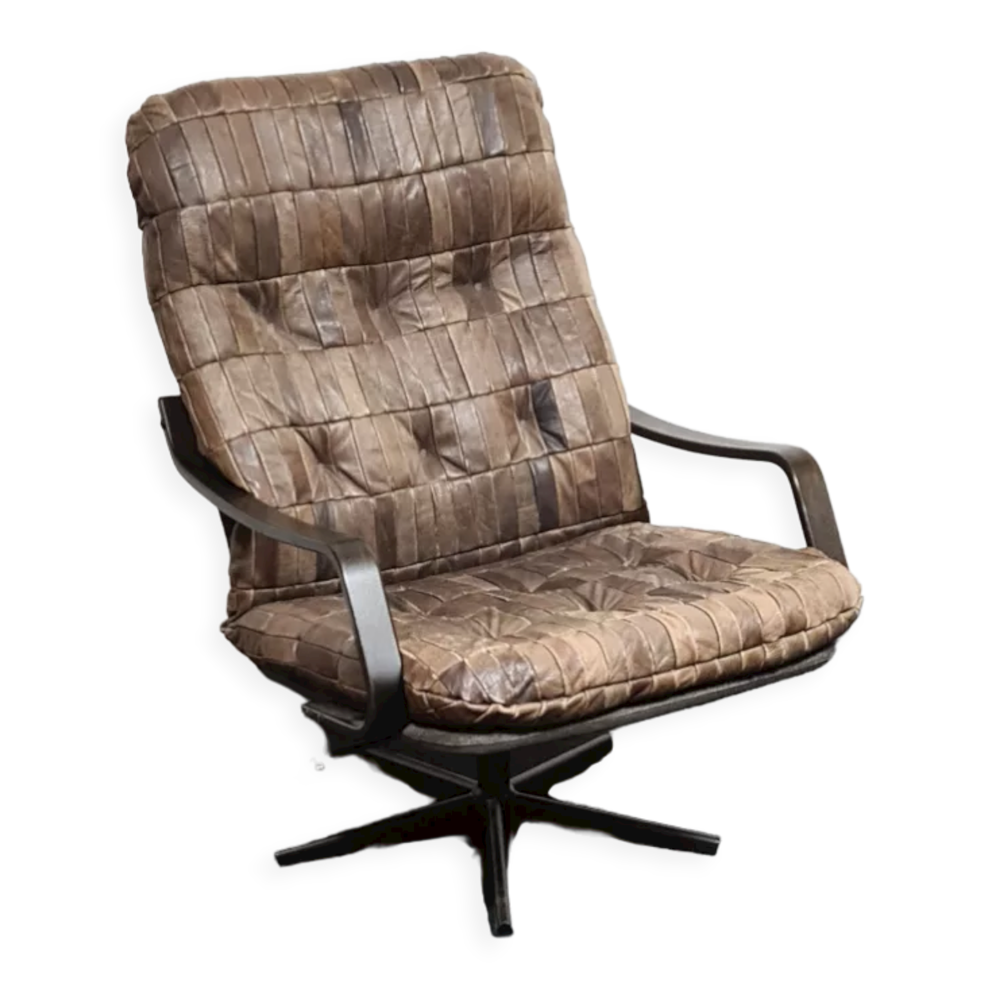 Vintage patchwork leather reclining chair