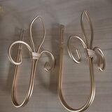 Lot 2 hooks for curtain embraces fleur de lys gilded