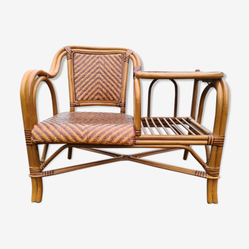 Armchair table furniture Rattan telephone