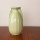 Art Deco vase in fine apple green earthenware, Sarreguemines.