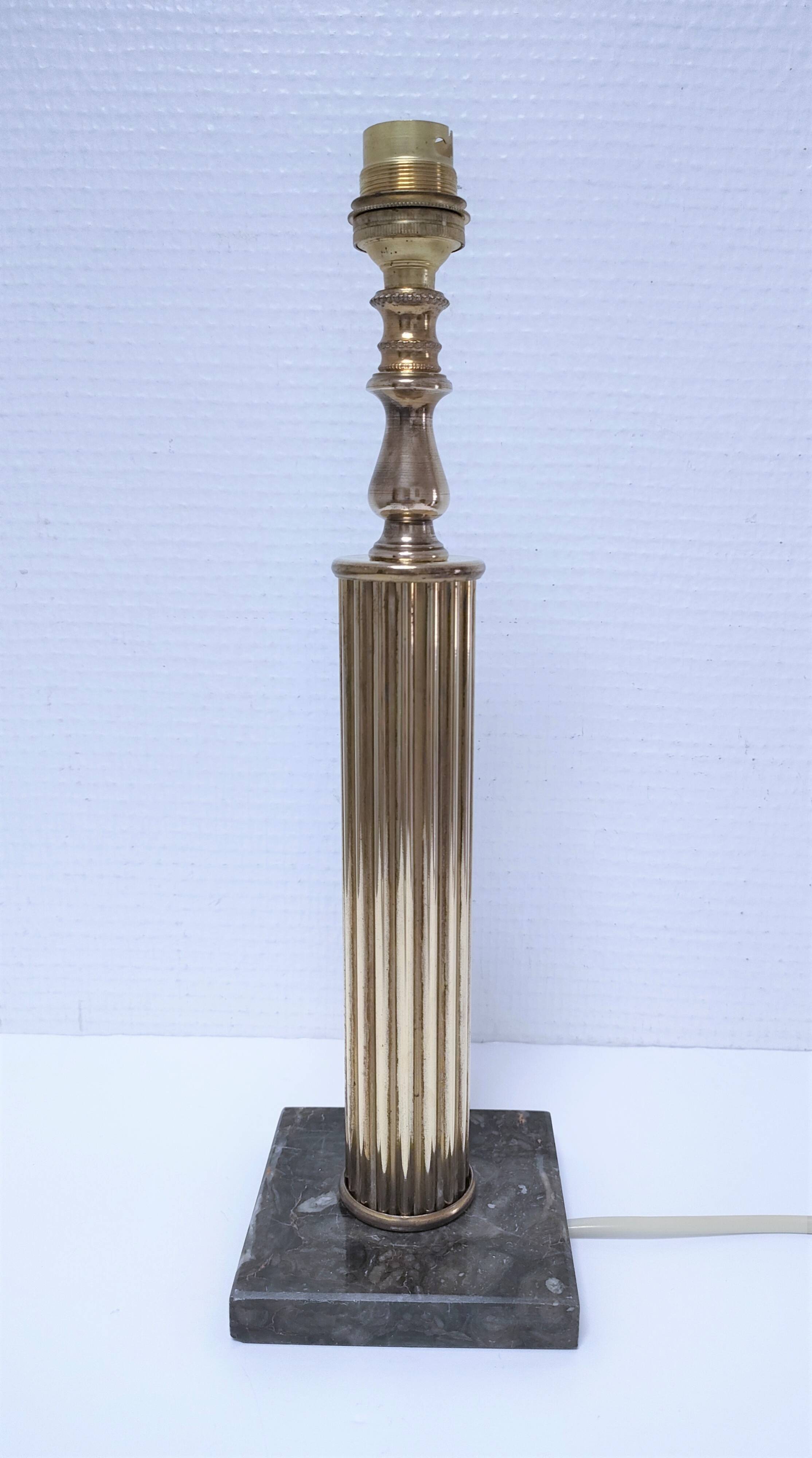 Lamp foot column brass marble neo classic vintage