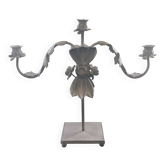 Three-branch zinc candelabrum
