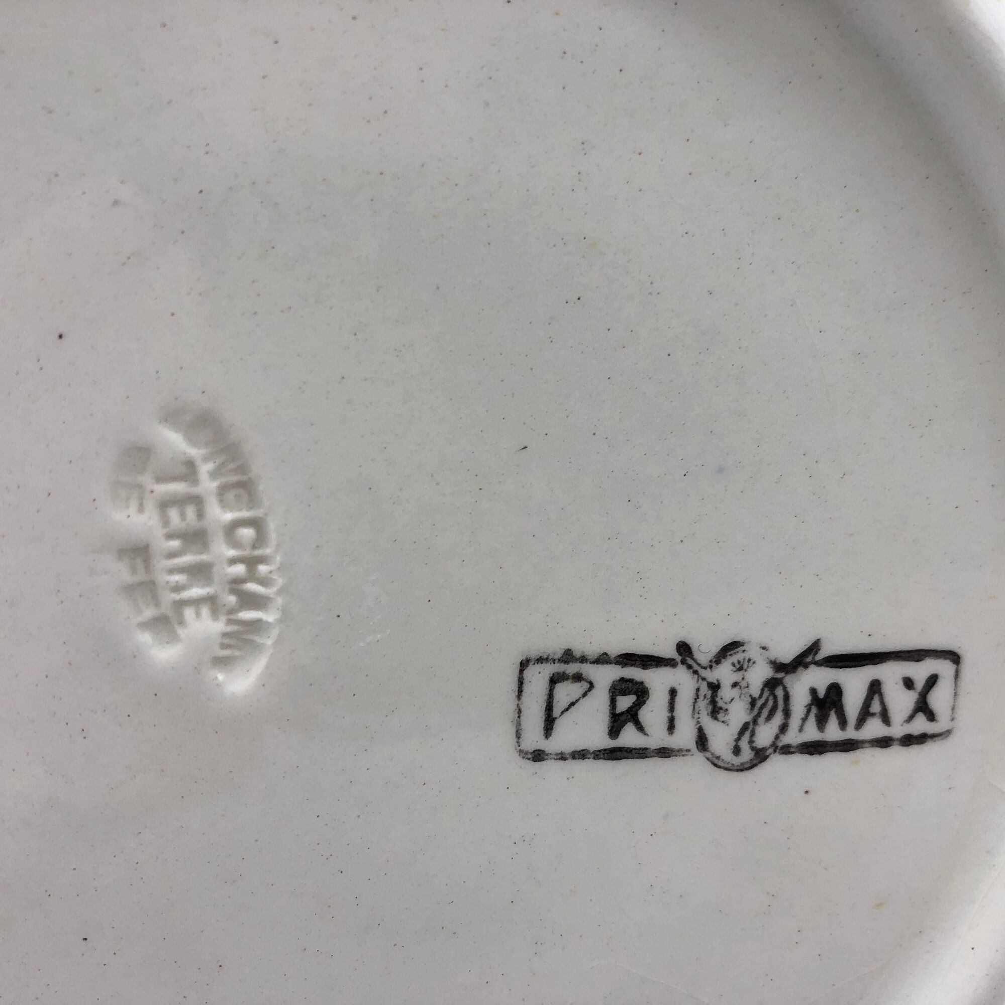 6 Flat plates in iron earth, "Longchamp" model "Primax"