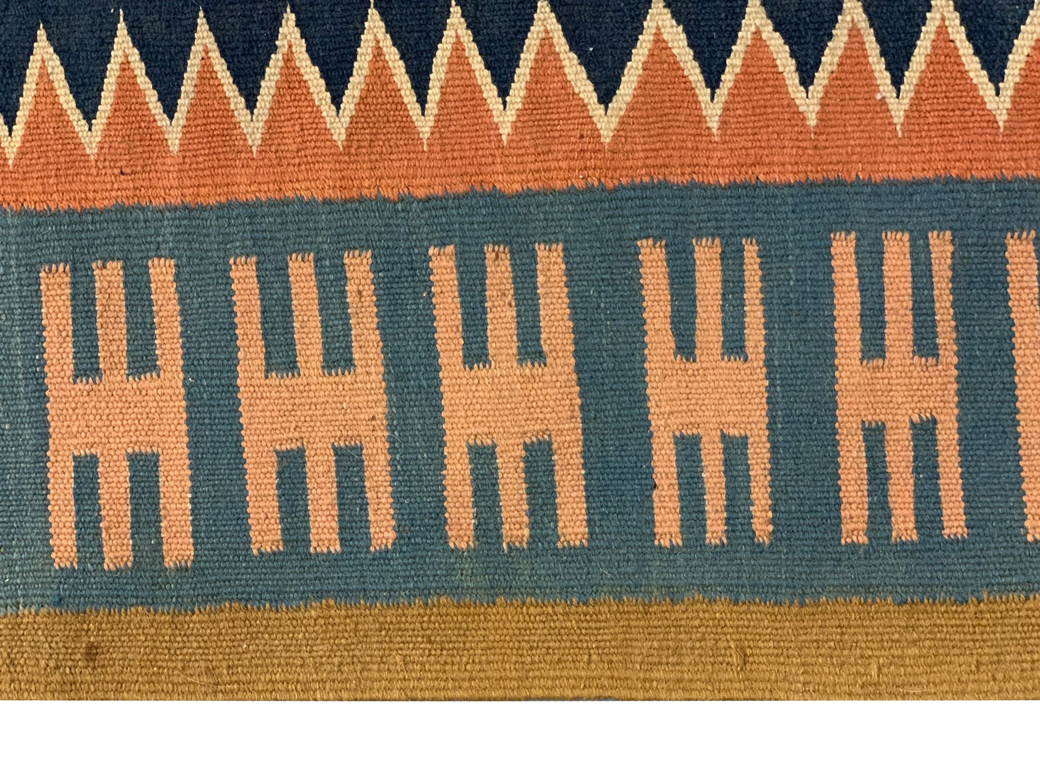 Vintage persian qashqai kilim area rug, hand made oriental flat woven rug- 204x296cm